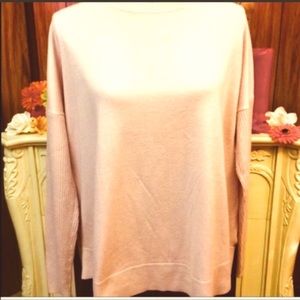 Loft Lightweight Oversized Pale Pink Sweater